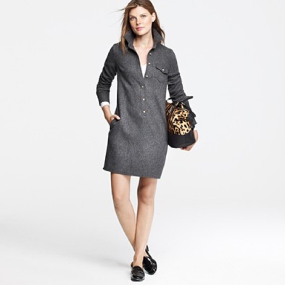 J. Crew herringbone shirt dress